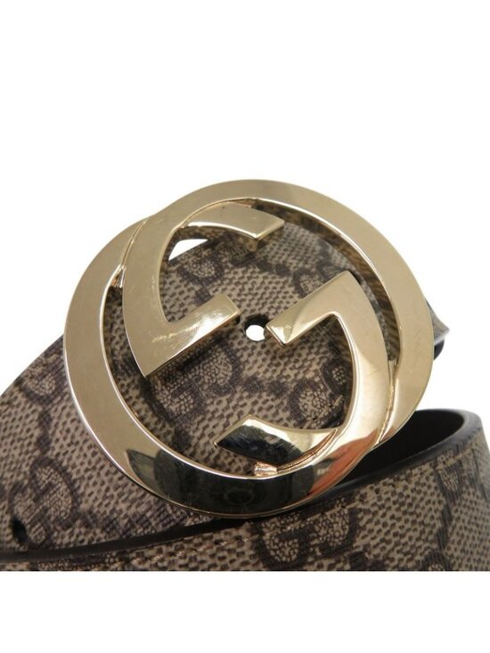 Gucci GG Buckle Belt Leather Beige main image 7